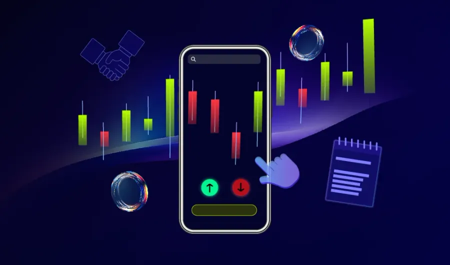 Ilustrasi platform Pluang - investasi kripto, saham, dan emas